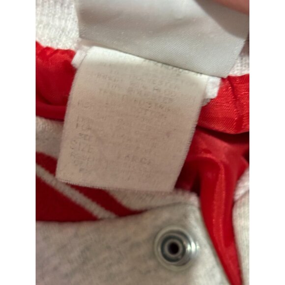 Vtg Disney Mickey & Co Varsity Jacket Lined Coat Snap Gray Red Sweatshirt Large - Picture 10 of 16